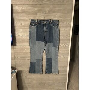 American Eagle Women's Jeans 90's Bootcut Mid Rise Patch Work Distressed Size 20